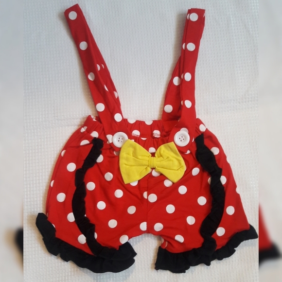 NEW Minnie Mouse red overall suspenders XL 6T - Picture 8 of 8